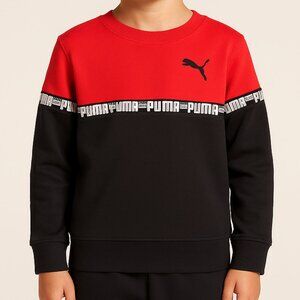 Puma Sweater Black Red Logo Size 6 Boys Long Sleeve Makes a great Christmas gift